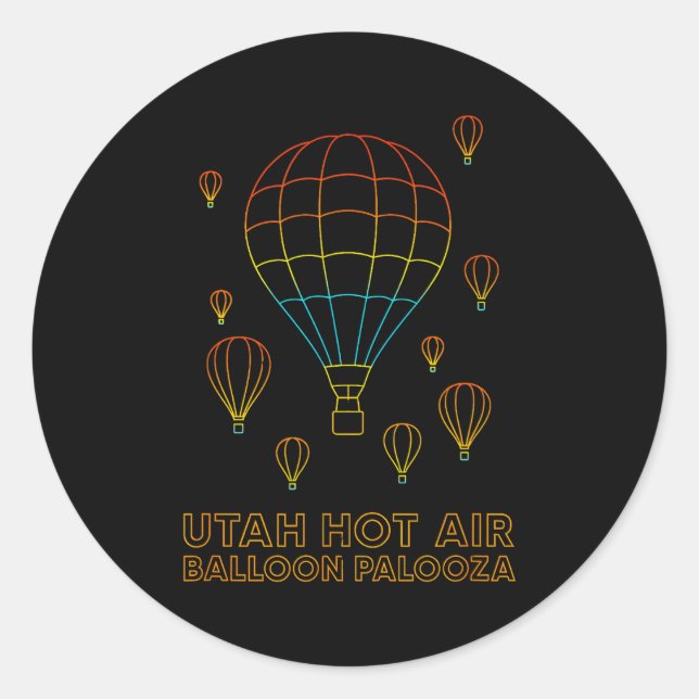 Utah Hot Air Balloon Palooza Apparel  Classic Round Sticker (Front)