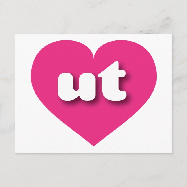 Utah hot pink heart - I love ut Postcard (Front)