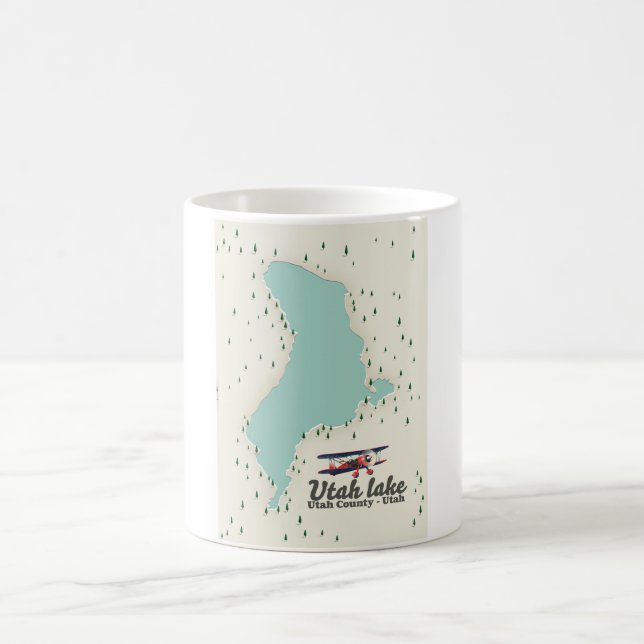 Utah Lake, Utah travel map Coffee Mug (Center)