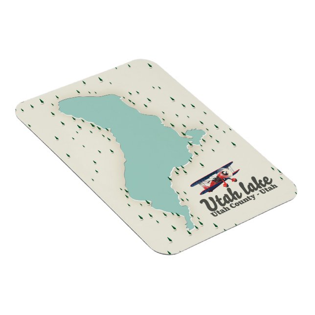 Utah Lake, Utah travel map Magnet (Right Side)