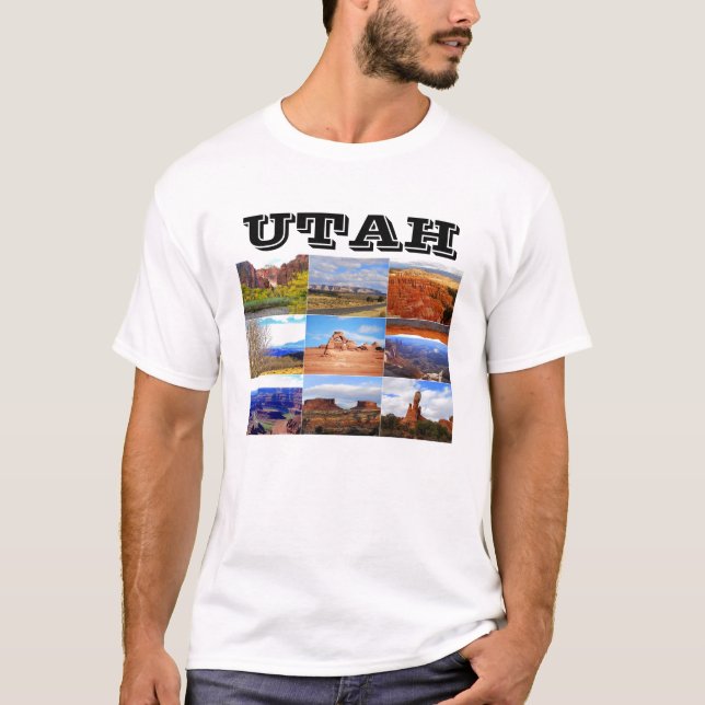Utah Landscape Collage Icons T-Shirt (Front)