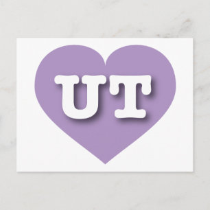 Utah Lavender Heart - I love UT Postcard