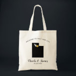Utah Map Wedding Welcome Bag  Black & Gold<br><div class="desc">Wedding weekend welcome gift bag for out of town guests to your wedding,  featuring image of Utah,  with gold heart.  Fill tote with your favourite goodies.</div>