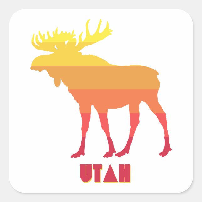 Utah Moose Square Sticker (Front)
