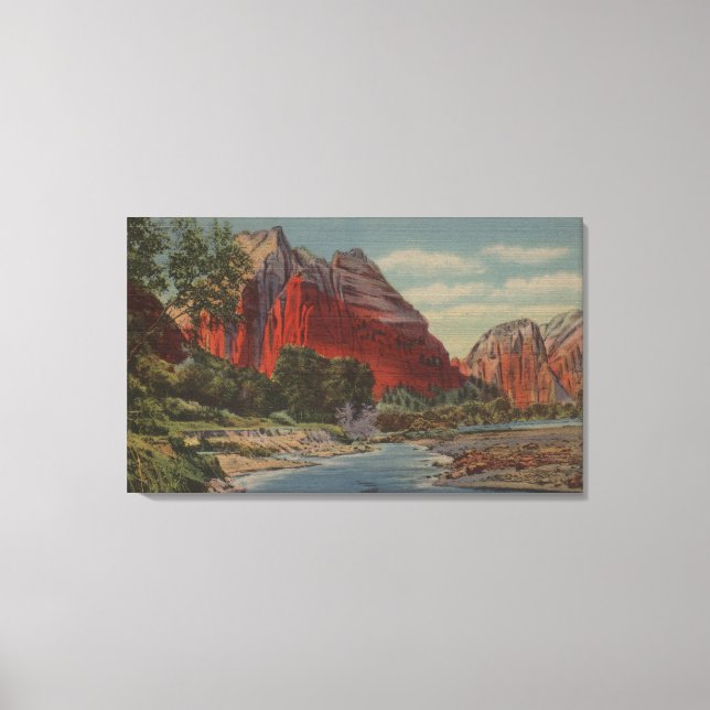 Utah - Mount Majestic & Angel's Landing Canvas Print (Front)