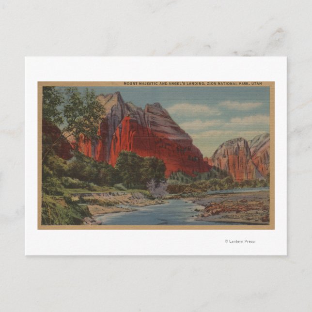 Utah - Mount Majestic & Angel's Landing Postcard (Front)