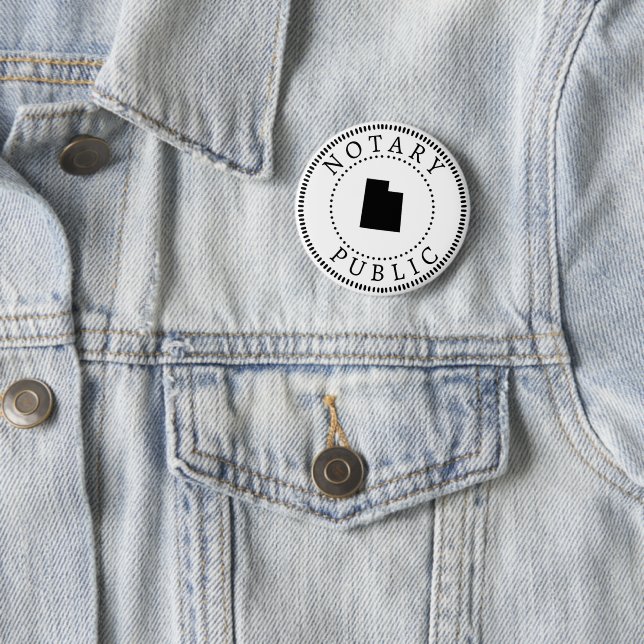 Utah Notary Public  6 Cm Round Badge (In Situ)