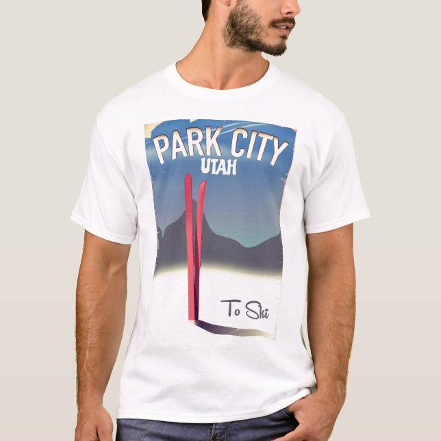 Utah park city ski travel poster T-Shirt (Front)