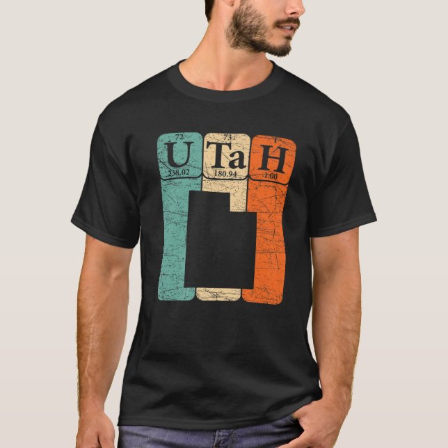 Utah Periodic Table Elements State Of Utah Map Ret T-Shirt (Front)