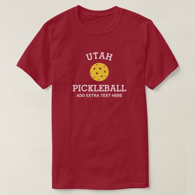 Utah Pickleball Add Club, Partner Name Custom T-Shirt (Design Front)