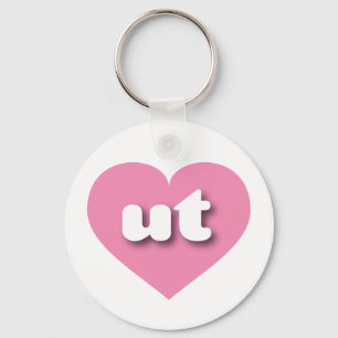 Utah pink heart - I love ut Key Ring