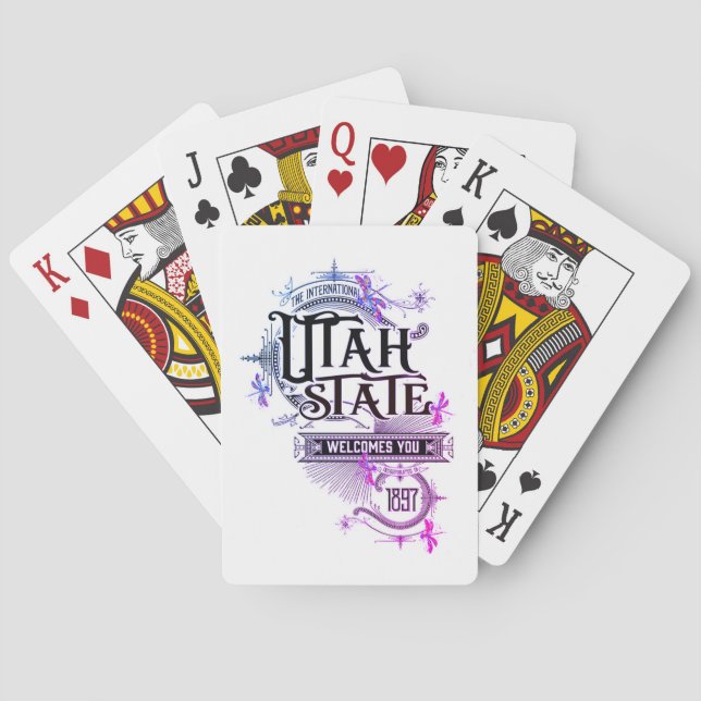 Utah Playing Cards Vintage Illustration (Back)