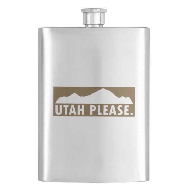 Utah Please Hip Flask (Front)