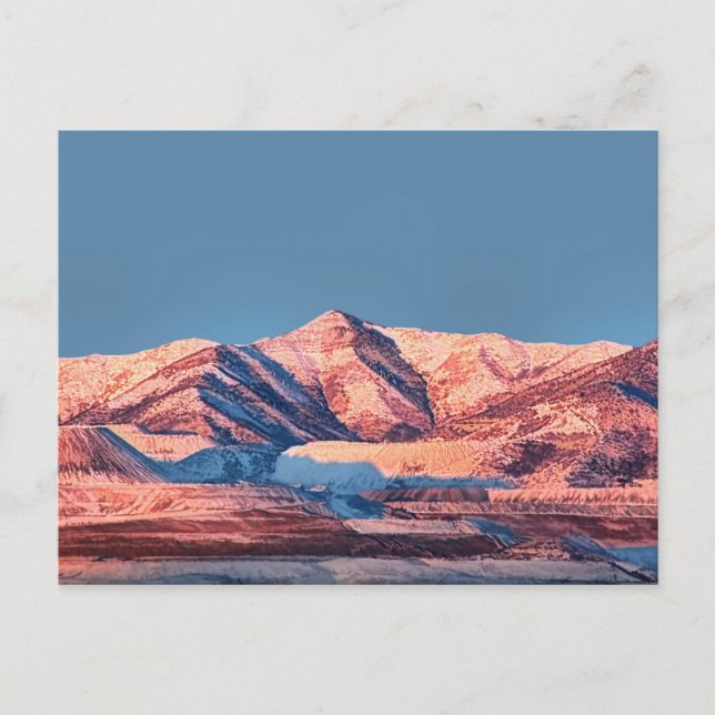 Utah Postcards Oquirrh Mountains Snow Winter Plain (Front)