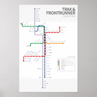 Utah Rail Transit Map Poster