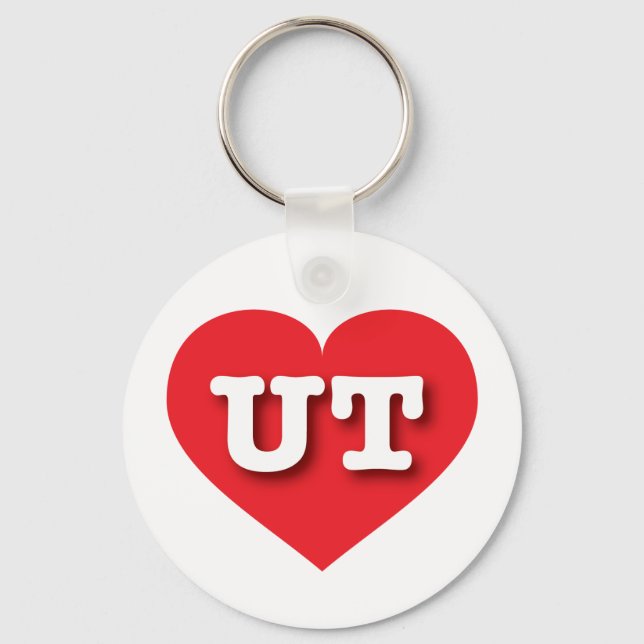 Utah Red Heart - I love UT Key Ring (Front)