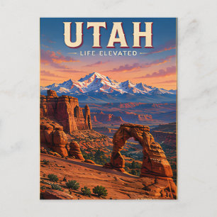 Utah Red Rock Mountains Scenic Escape Postcard