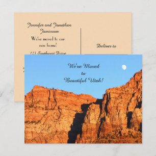 Utah Red Rocks, New Address Announcement Postcard