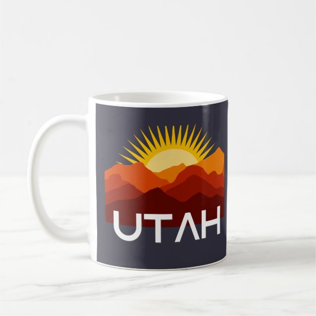 Utah Retro Vintage Desert Sunset Coffee Mug (Left)