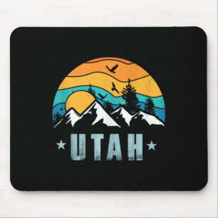 Utah Retro Vintage Mountains Hiking Tank Top  Mouse Pad