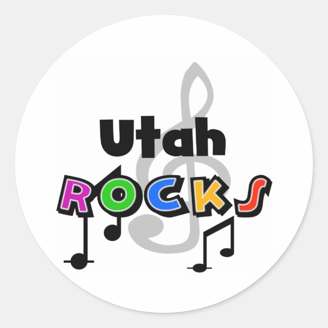 Utah Rocks Classic Round Sticker (Front)