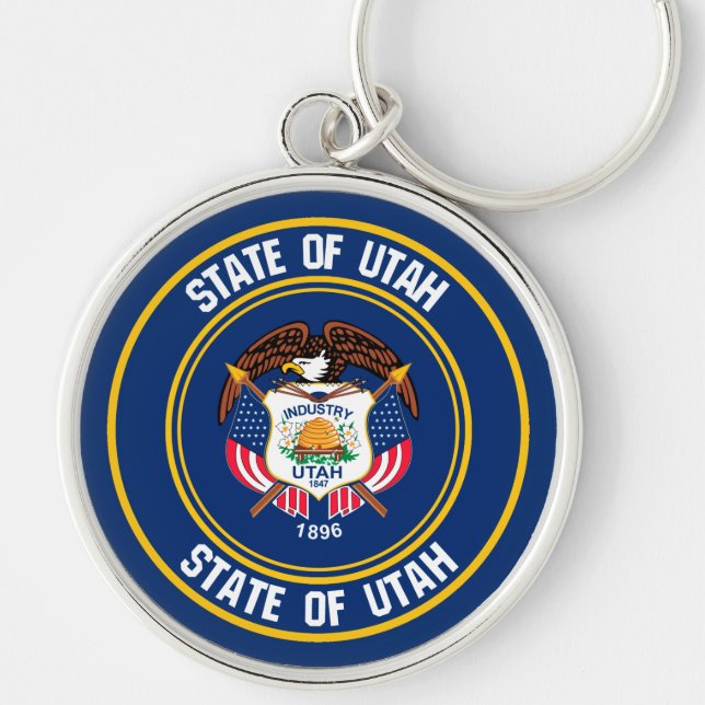 Utah Round Emblem Key Ring (Front)