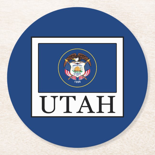 Utah Round Paper Coaster (Front)