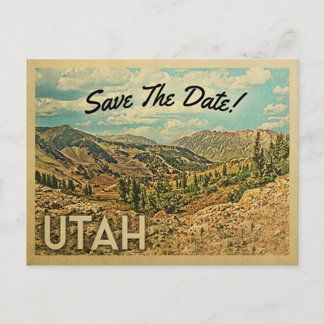 Utah Save The Date Vintage Postcards (Front)