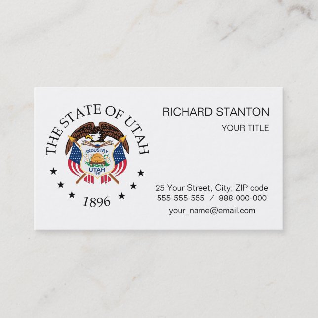 Utah sign business card (Front)