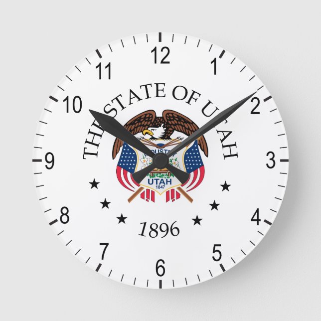 Utah sign round clock (Front)