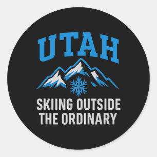 Utah Skiing Outside The Ordinary Collegiate Graphi Classic Round Sticker