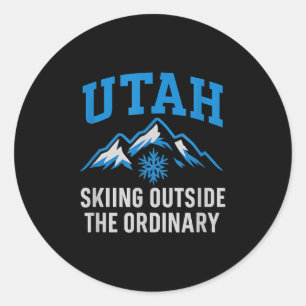 Utah Skiing Outside The Ordinary Collegiate Graphi Classic Round Sticker