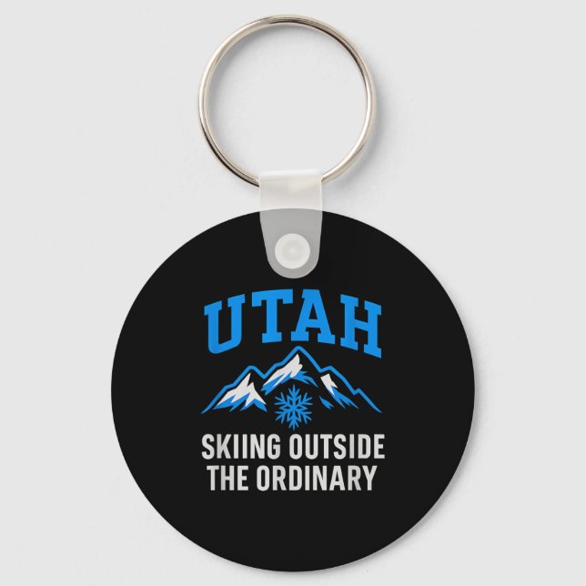 Utah skiing outside the ordinary collegiate key ring (Front)