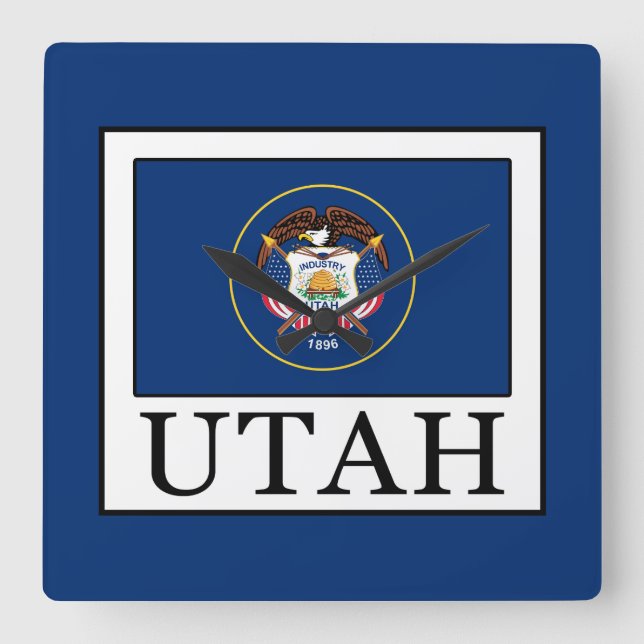 Utah Square Wall Clock (Front)
