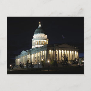 Utah State Capitol at Night - Salt Lake City Postcard