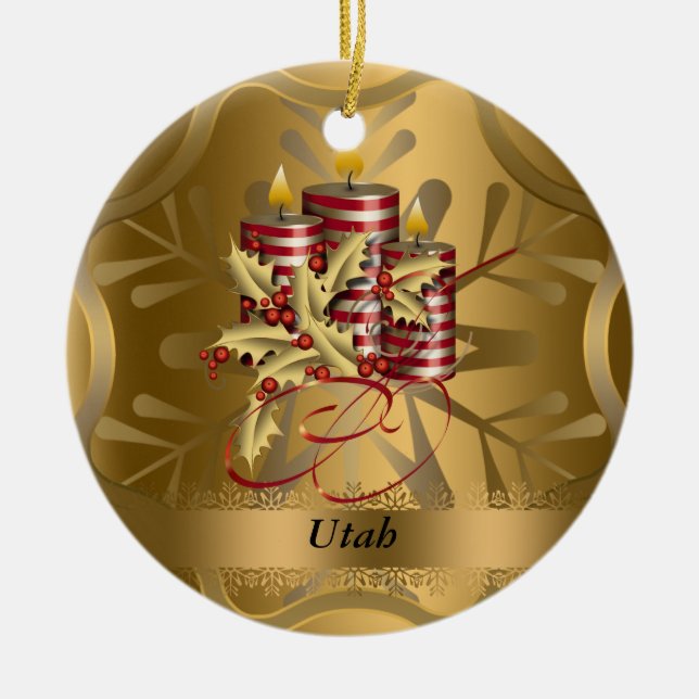 Utah State Christmas Ornament (Front)