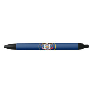 Utah State Flag Black Ink Pen