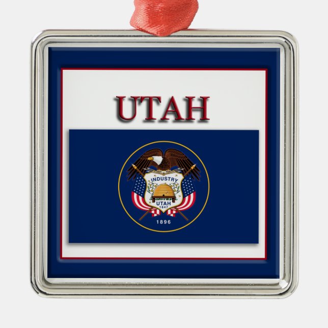 Utah State Flag Christmas Ornament (Front)