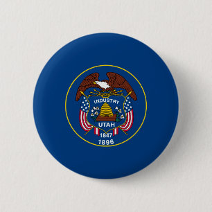 Utah State Flag Design 6 Cm Round Badge