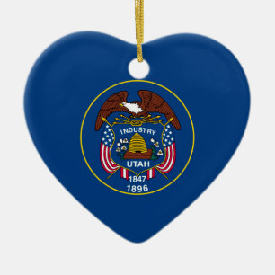 Utah State Flag Design Ceramic Tree Decoration