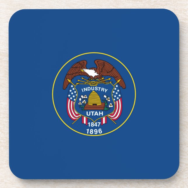 Utah State Flag Design Decor Coaster (Front)