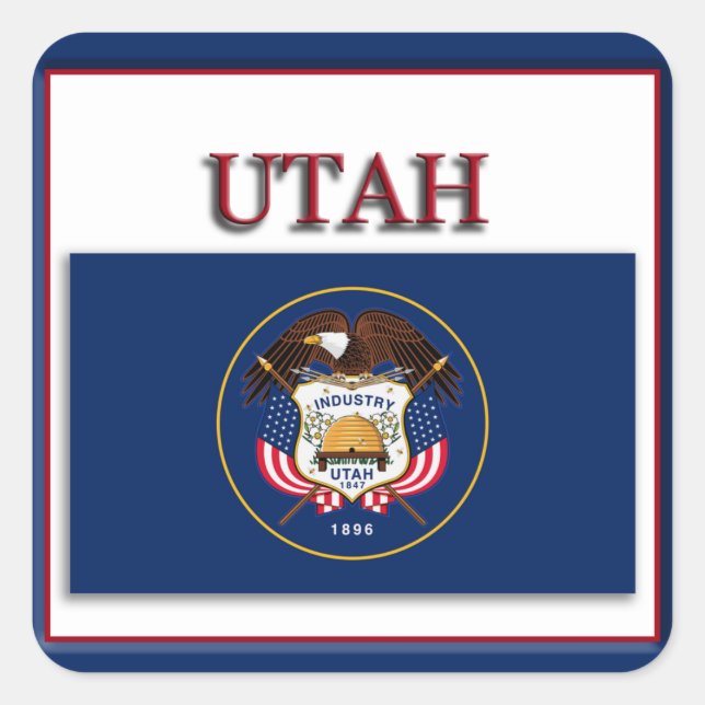 Utah State Flag Design Sticker (Front)
