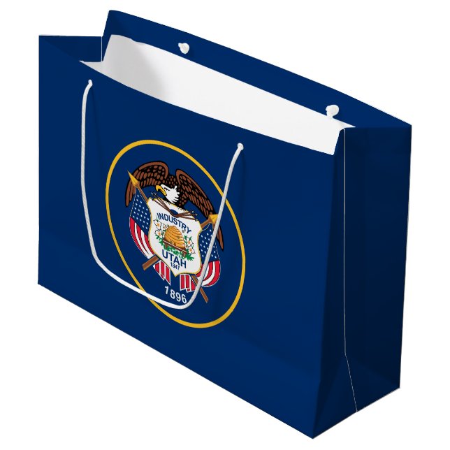 Utah State Flag Large Gift Bag (Front Angled)