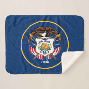 Utah State Flag Sherpa Blanket