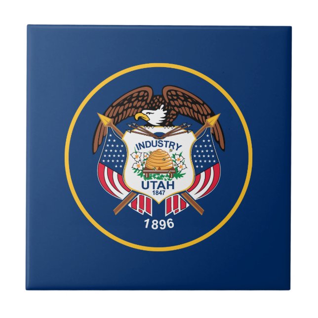 Utah State Flag Tile (Front)
