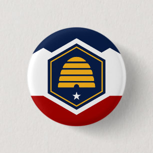 Utah State Flag USA 3 Cm Round Badge