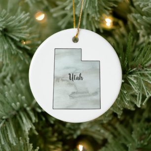 Utah State Illustration Painting Ceramic Tree Decoration