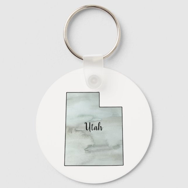 Utah State Illustration Painting Key Ring (Front)