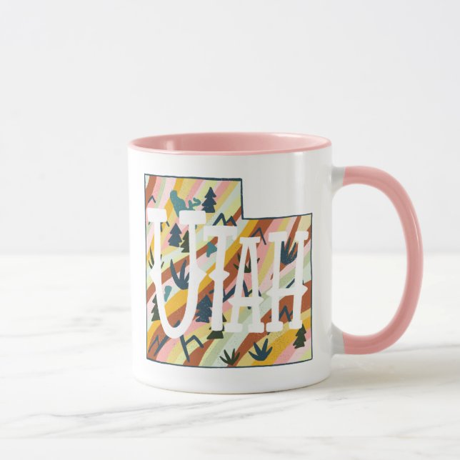 Utah State Map Illustration Mug (Right)