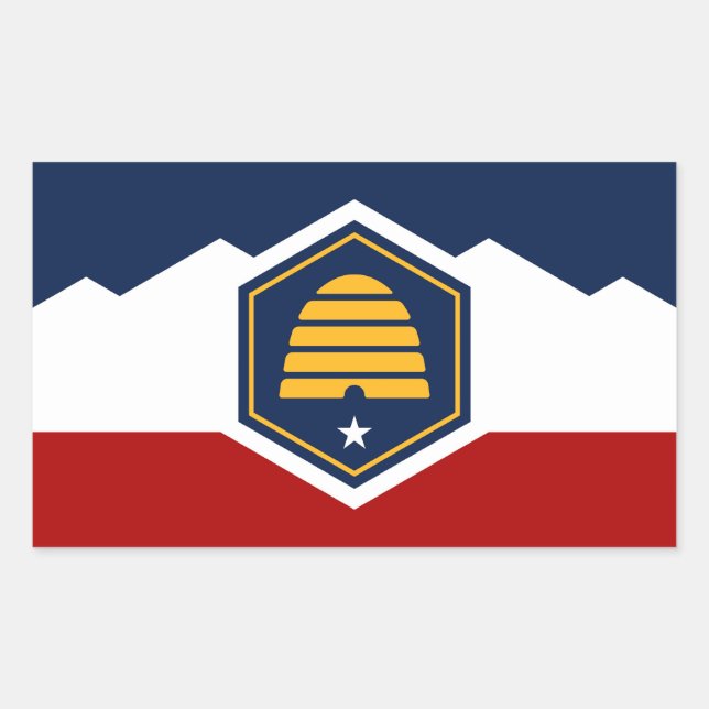 Utah state new flag symbol USA America Rectangular Sticker (Front)